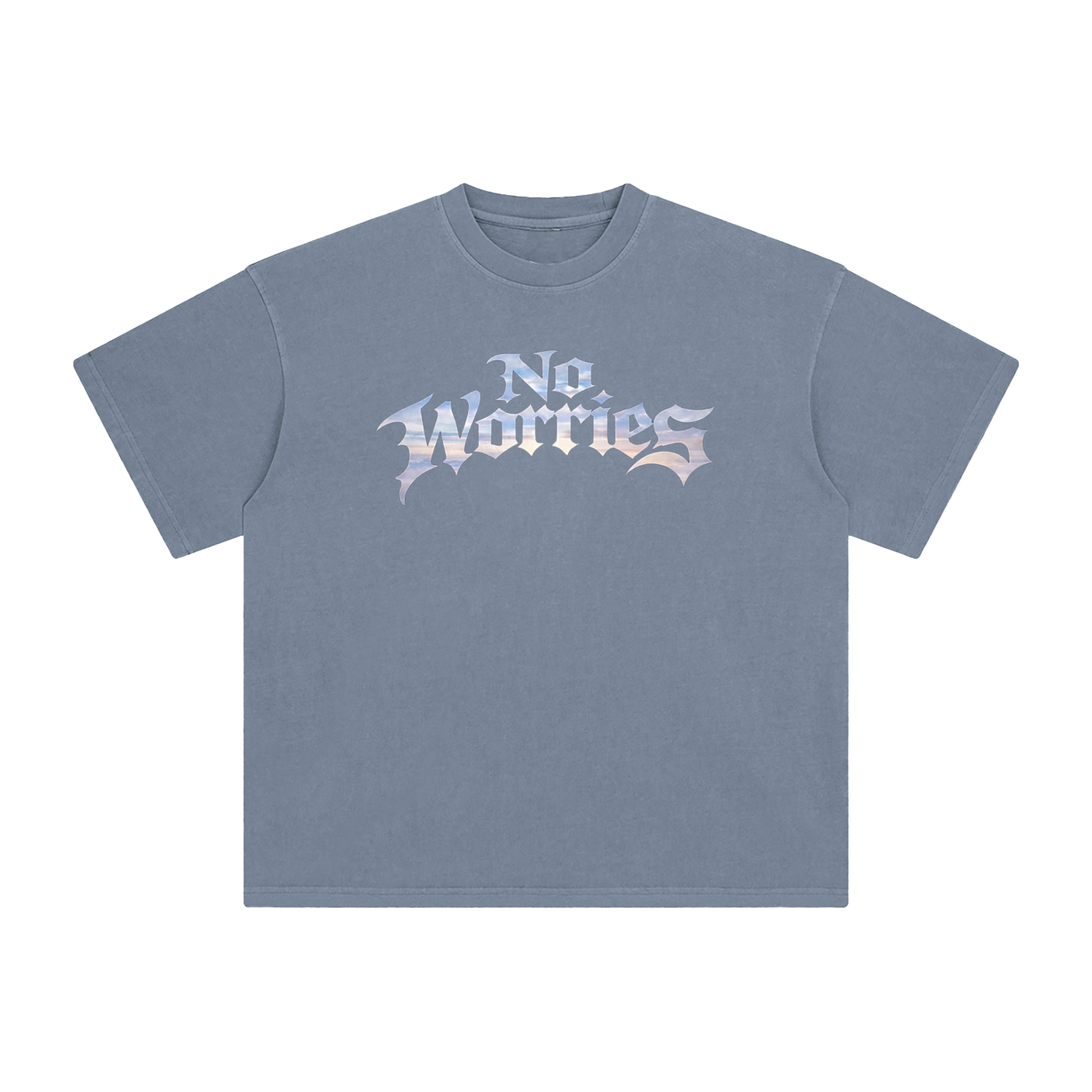 “No Worries” Enzyme Washed T-Shirt