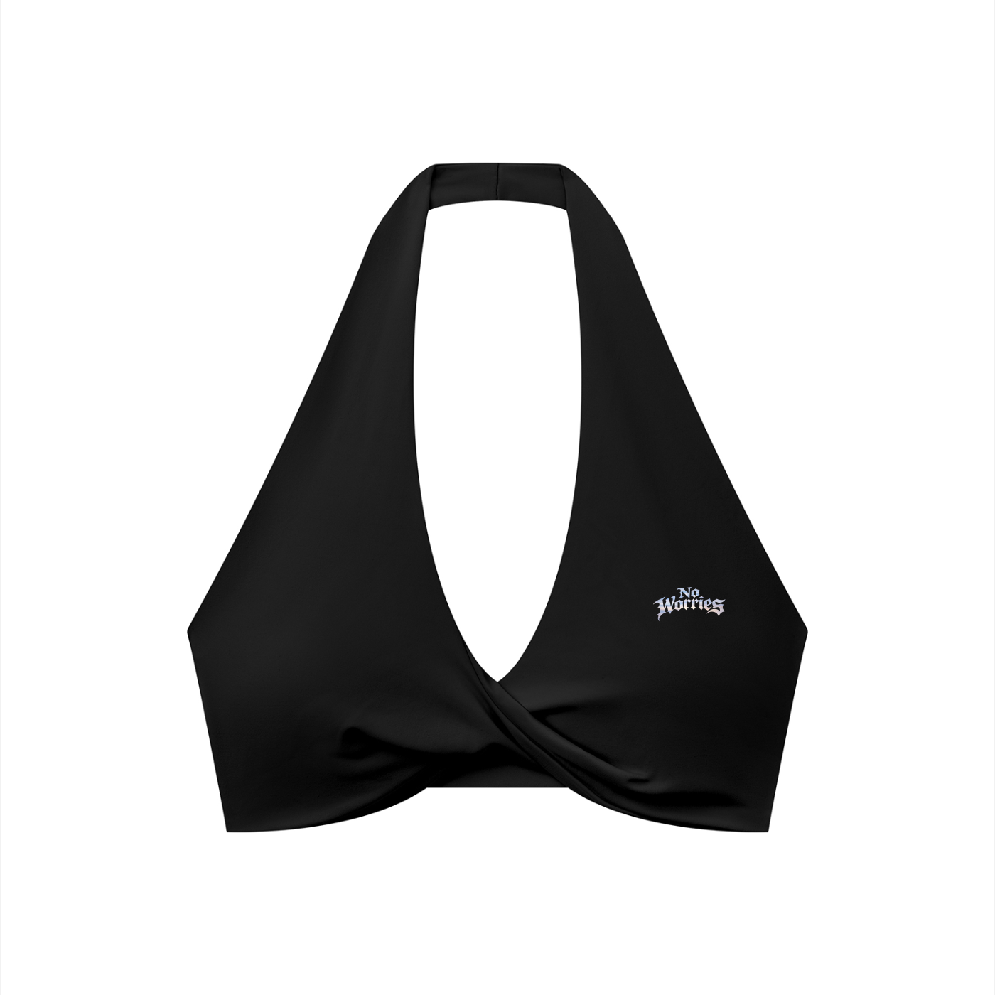 “No Worries” Women's Pleated Halter Sports Bra