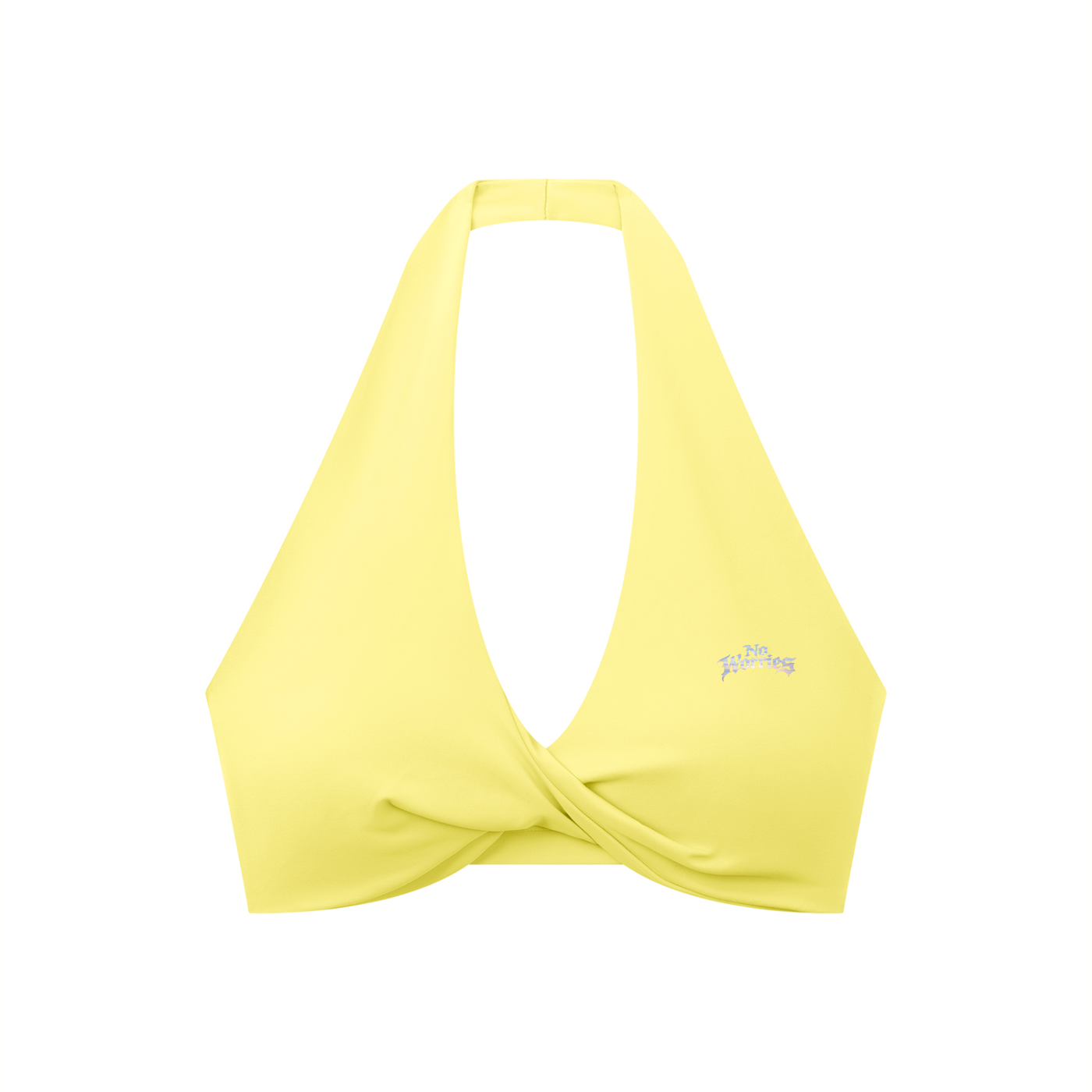 “No Worries” Women's Pleated Halter Sports Bra