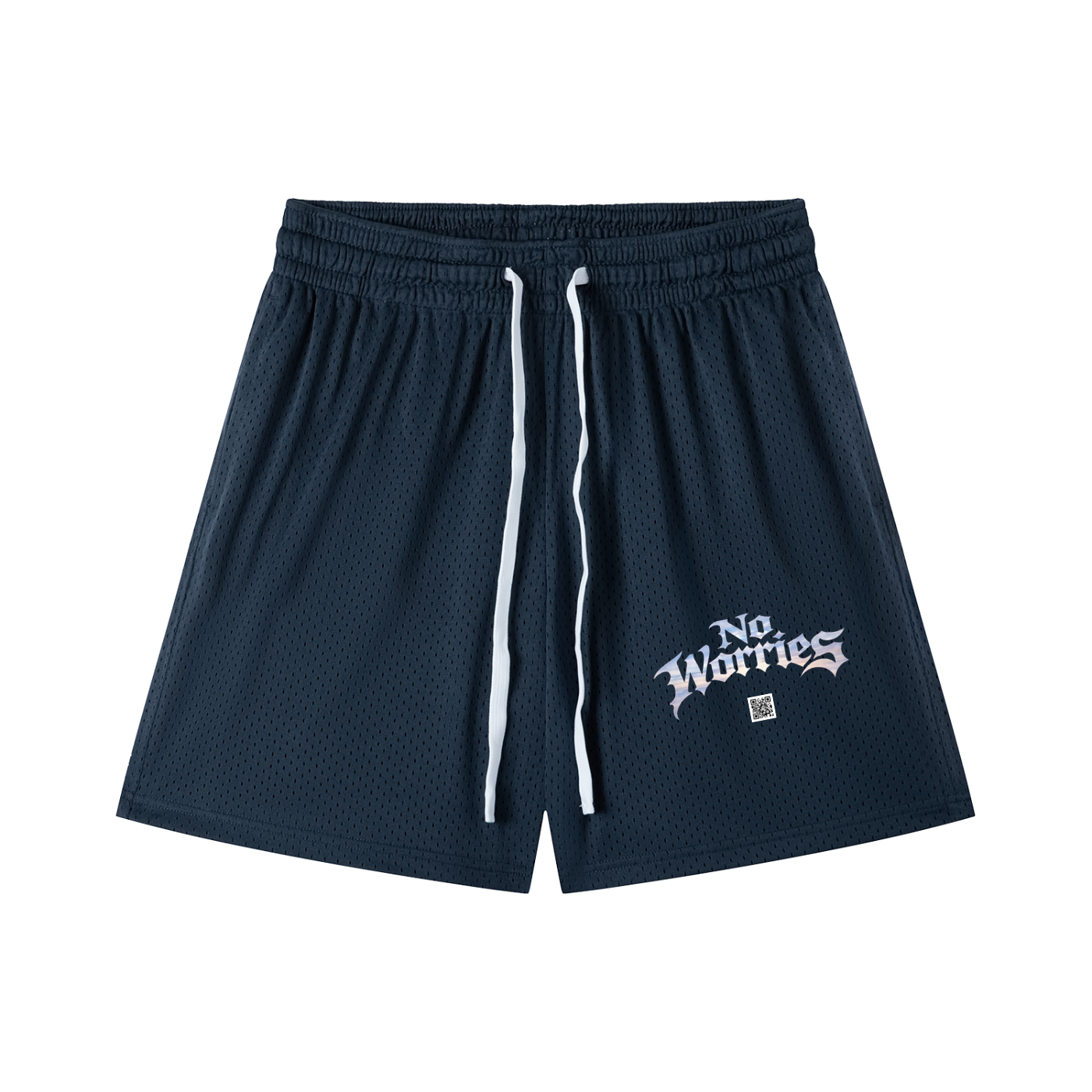 “No Worries” Mesh Drawstring Shorts