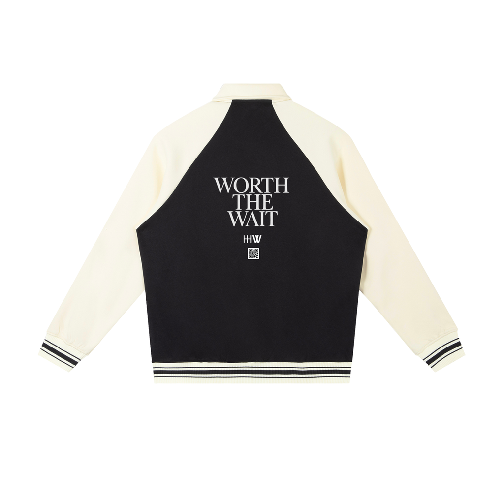 ‘H-worthy’ raglan sleeve Baseball Jacket