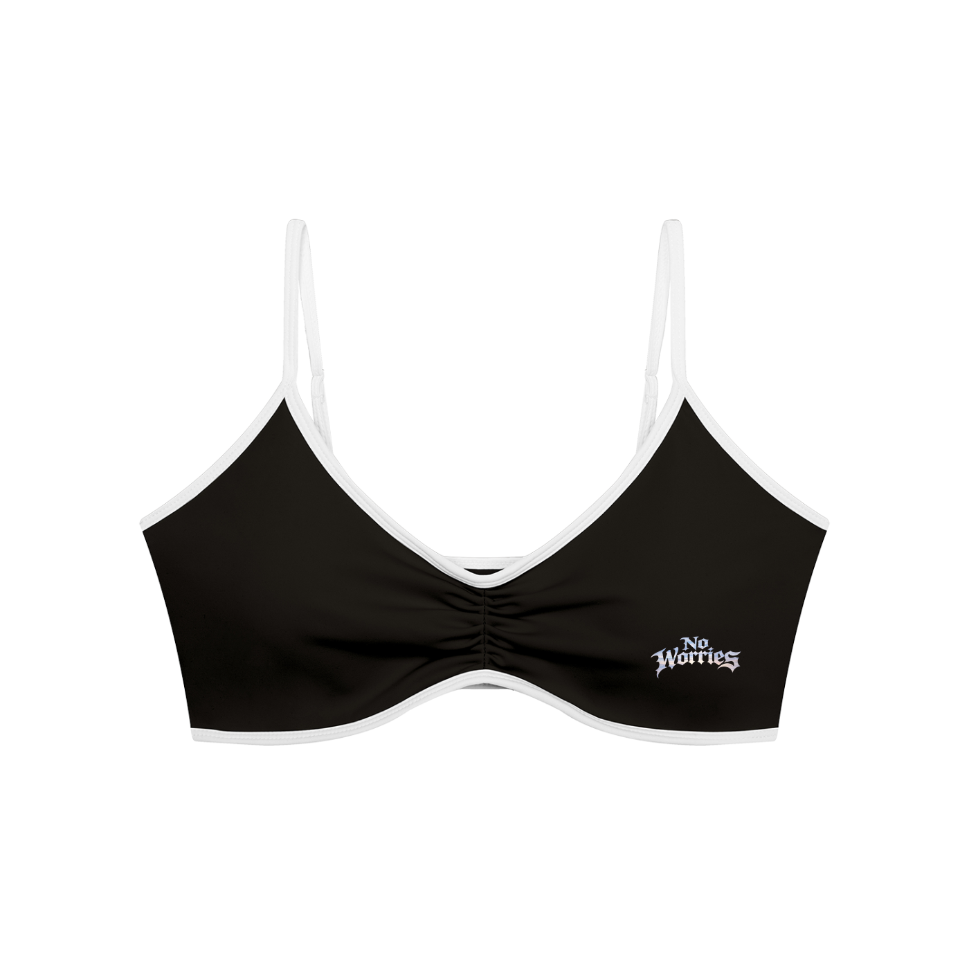 “No Worries” Women's Color Block Ruched V-Neck Sports Bra