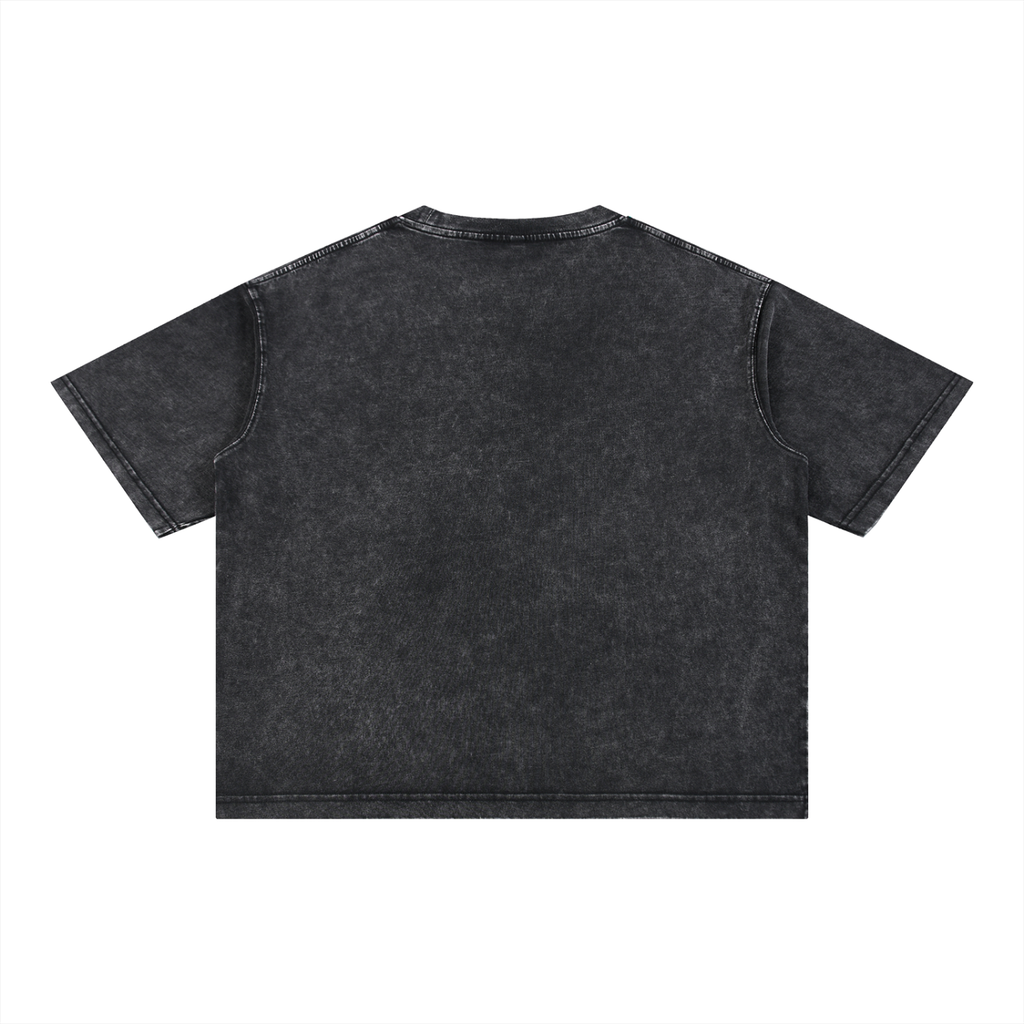 “No Worries” Mineral Wash Boxy Cotton T-Shirt