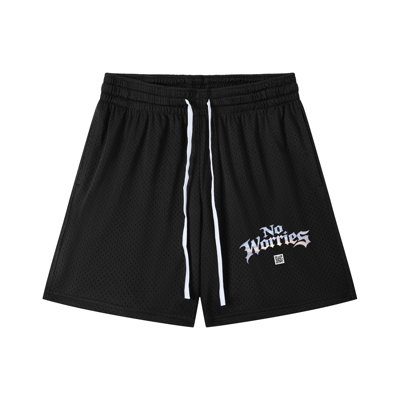 “No Worries” Mesh Drawstring Shorts