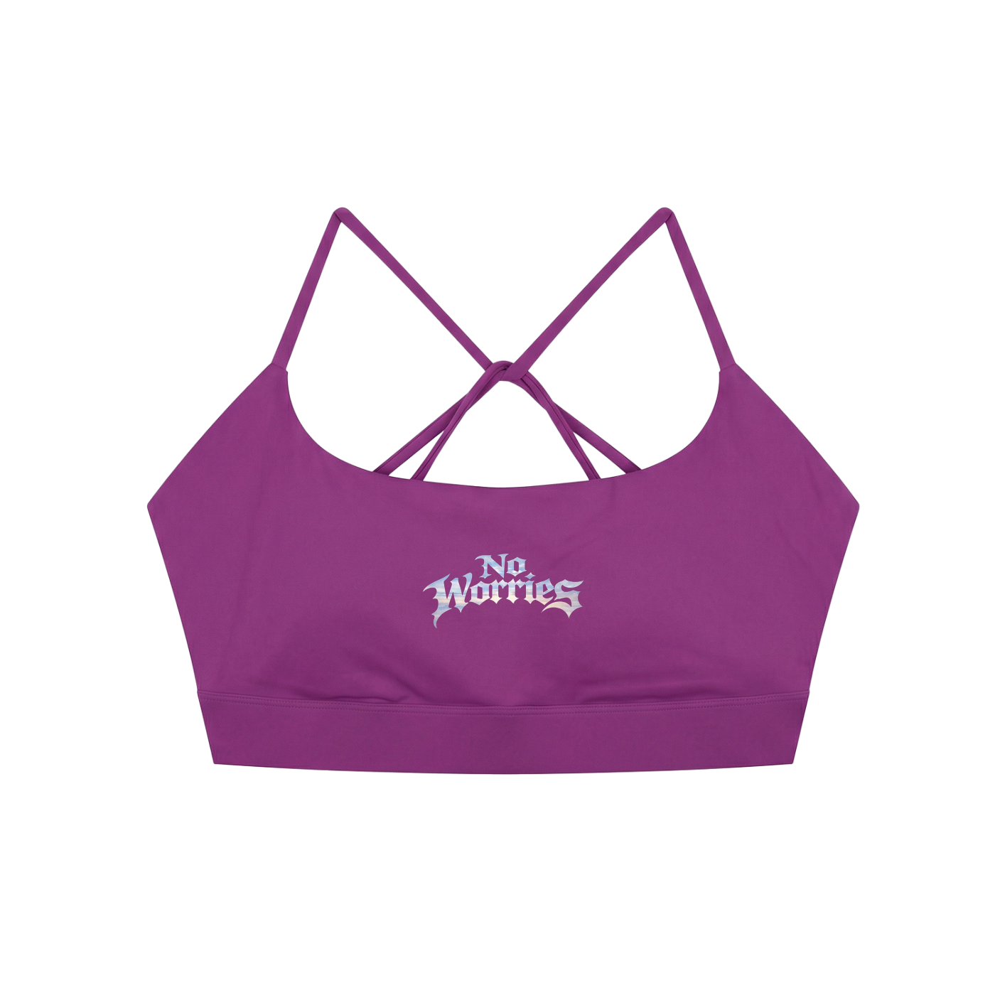 “No Worries” Criss Cross Yoga Sports Bra