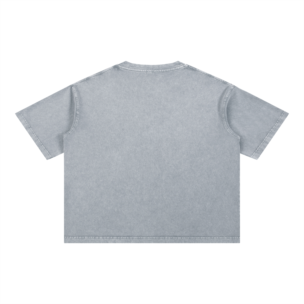 “No Worries” Mineral Wash Boxy Cotton T-Shirt