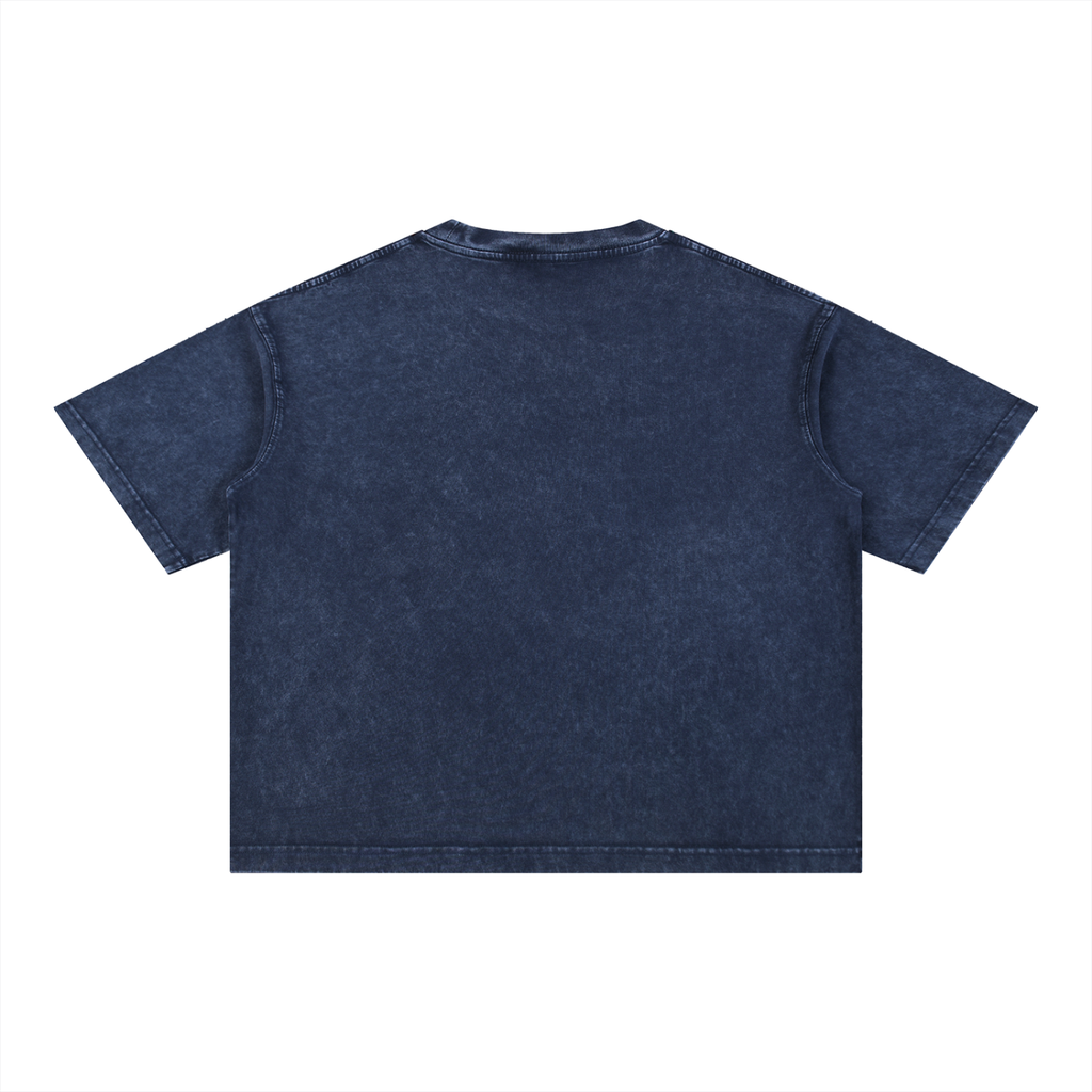 “No Worries” Mineral Wash Boxy Cotton T-Shirt