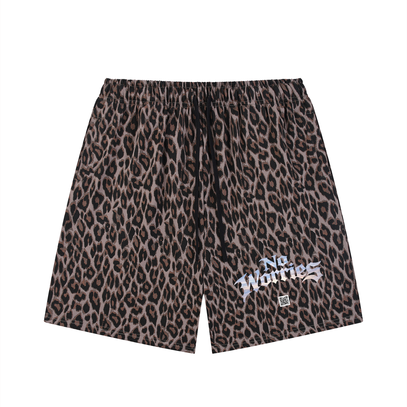 “No Worries” Heavyweight Leopard Drawstring Shorts