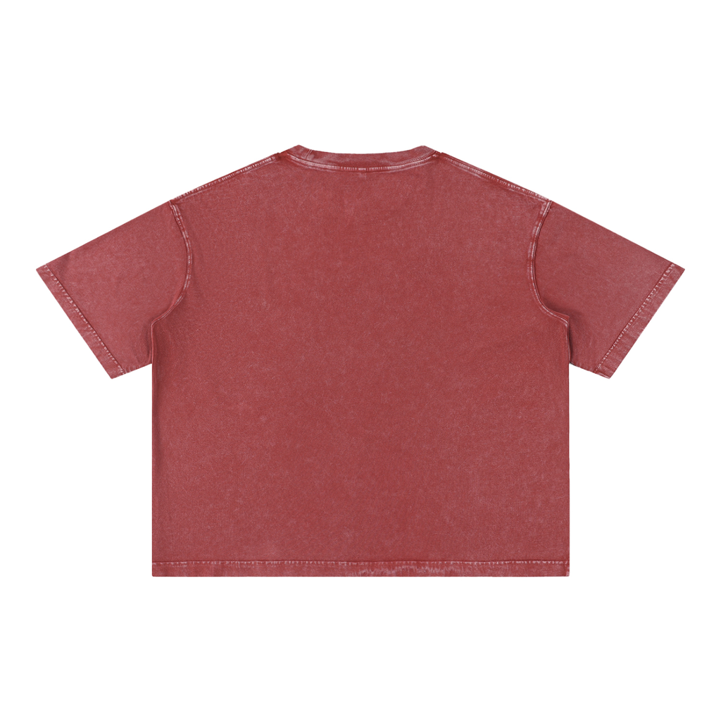 “No Worries” Mineral Wash Boxy Cotton T-Shirt