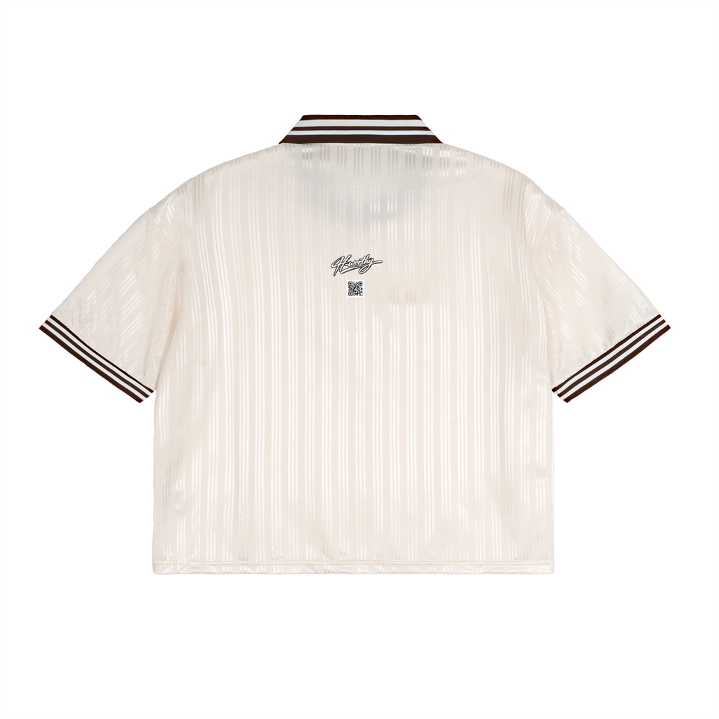 ‘HW’ Contrast Stripes Polo Collar T-Shirt