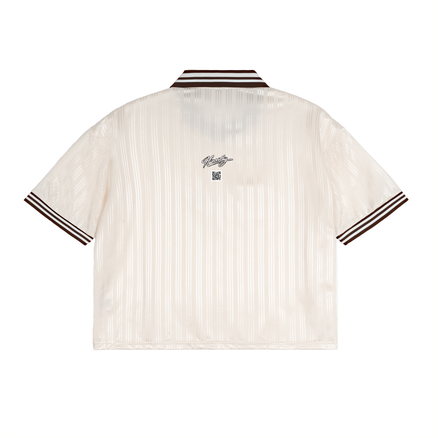 ‘HW’ Contrast Stripes Polo Collar T-Shirt