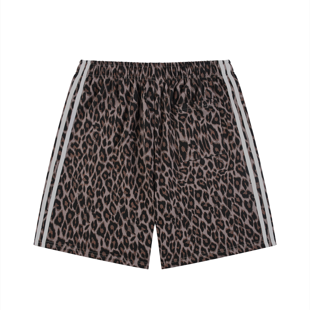 “No Worries” Heavyweight Leopard Drawstring Shorts