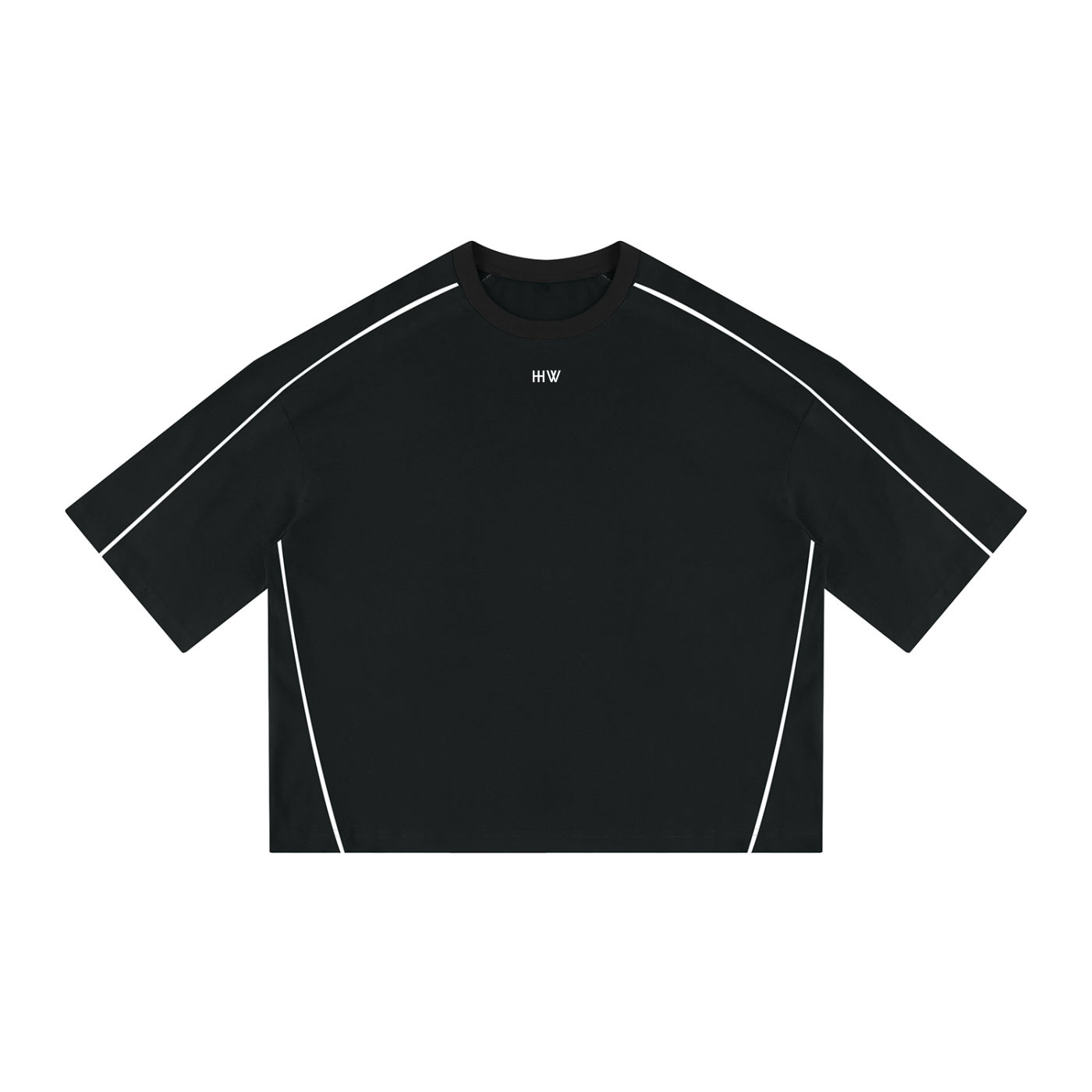 “No Worries” Unisex Heavyweight Boxy Piping T-Shirt