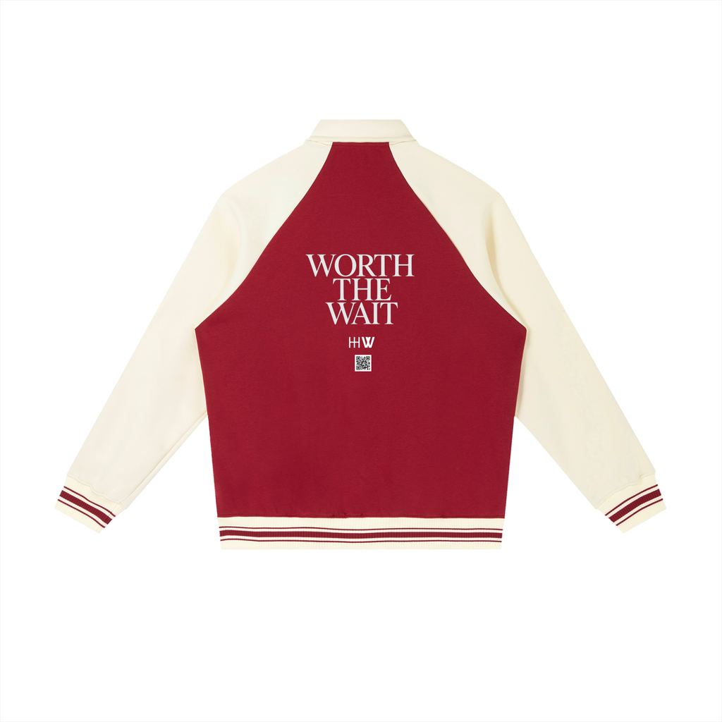 ‘H-worthy’ raglan sleeve Baseball Jacket