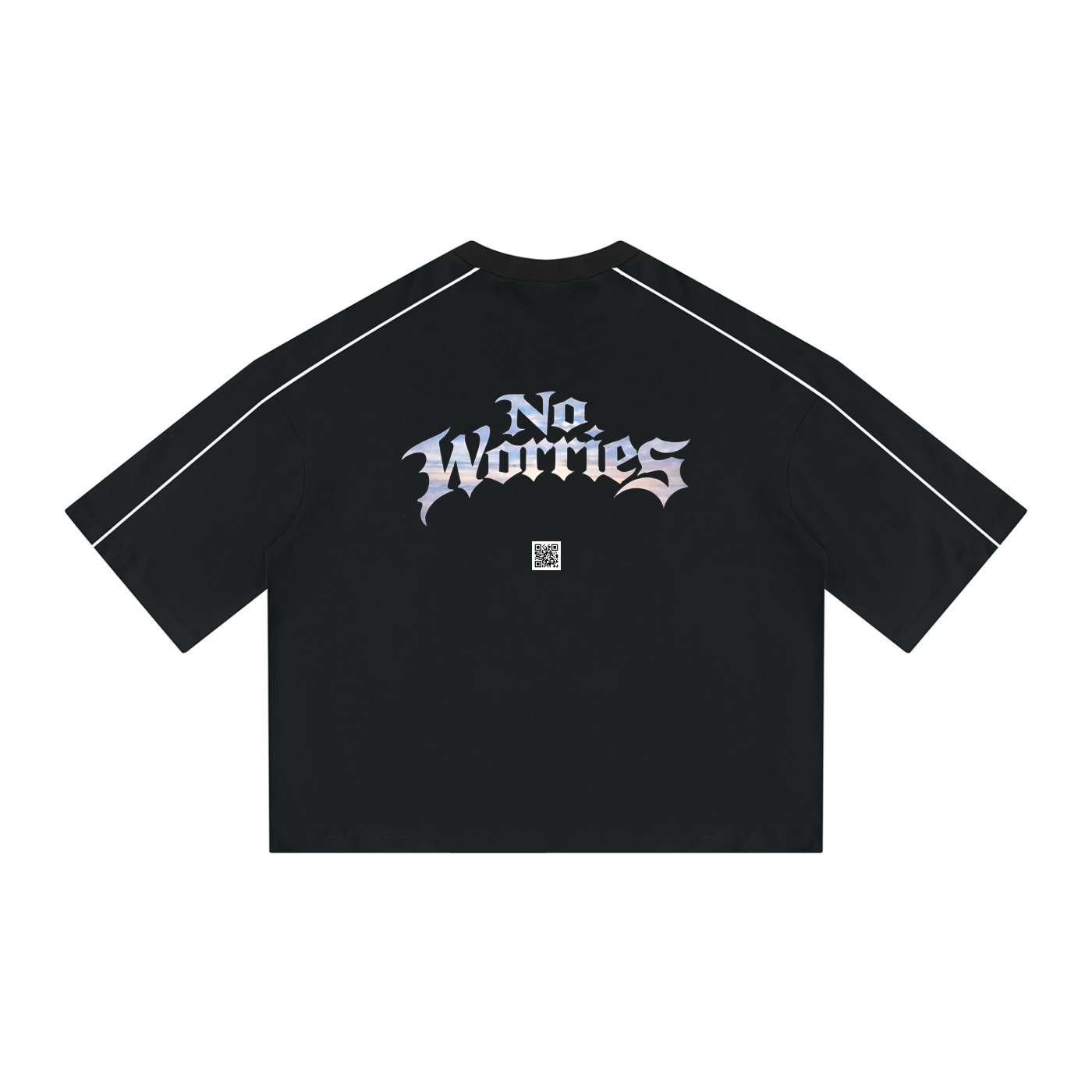 “No Worries” Unisex Heavyweight Boxy Piping T-Shirt