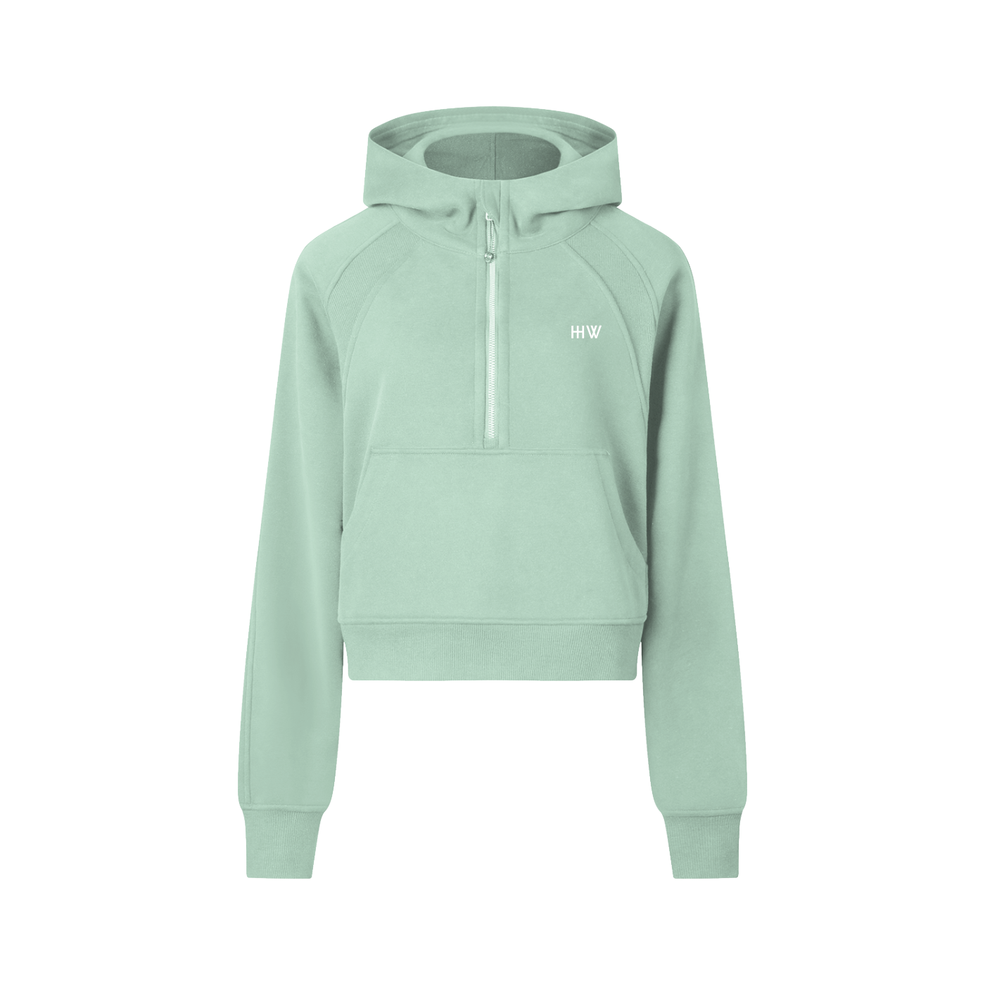 ‘HW’ Cropped Half-Zip Hoodie