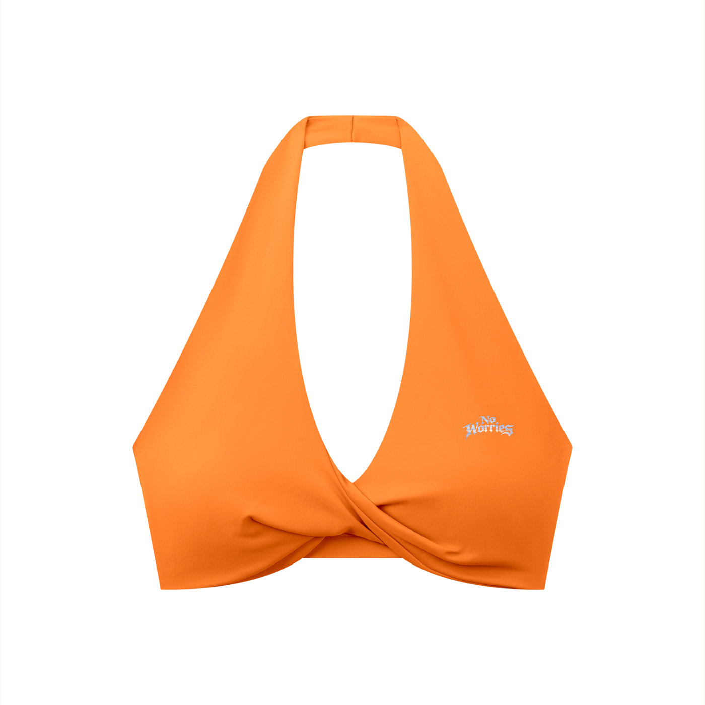 “No Worries” Women's Pleated Halter Sports Bra