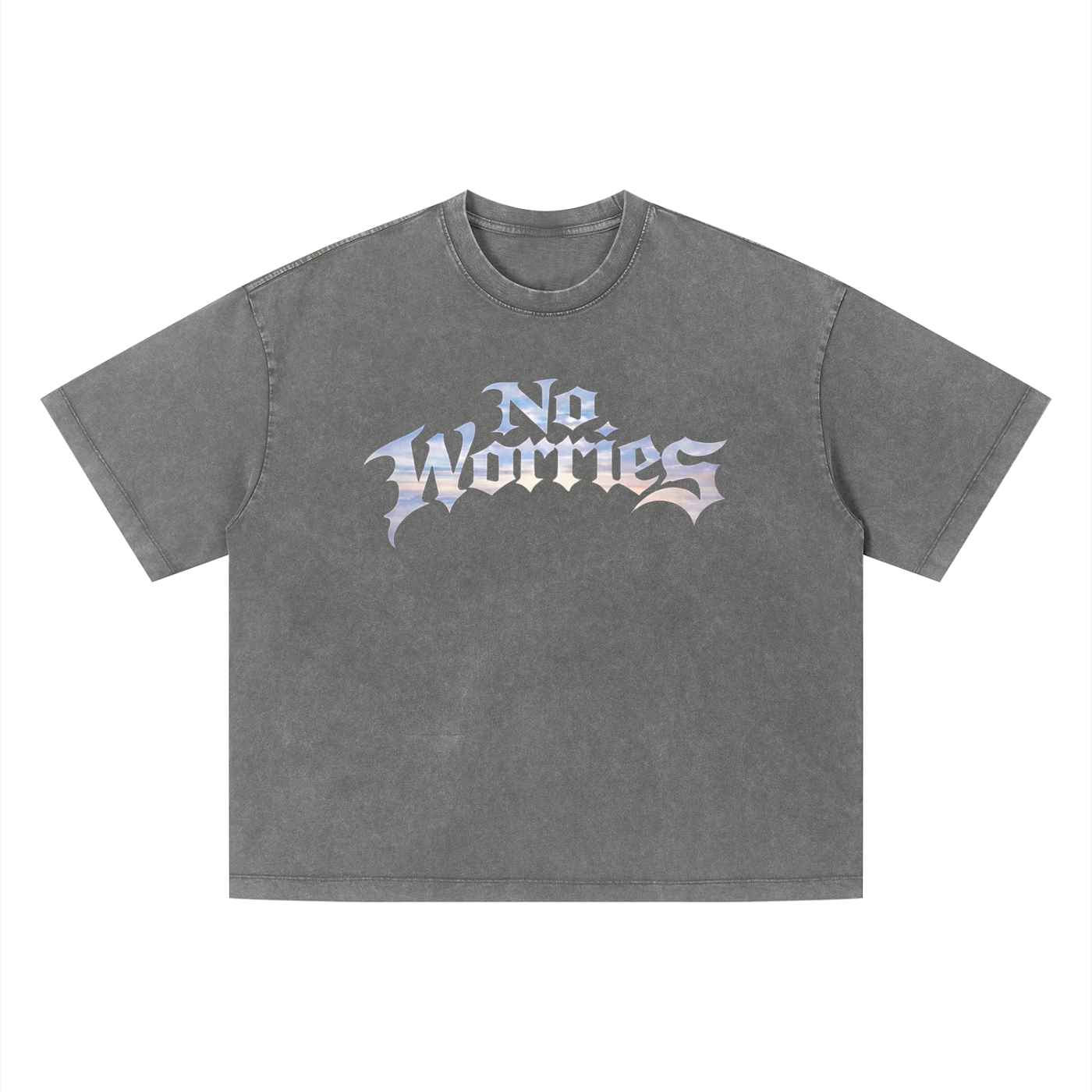 “No Worries” Vintage Wash Boxy T-Shirt