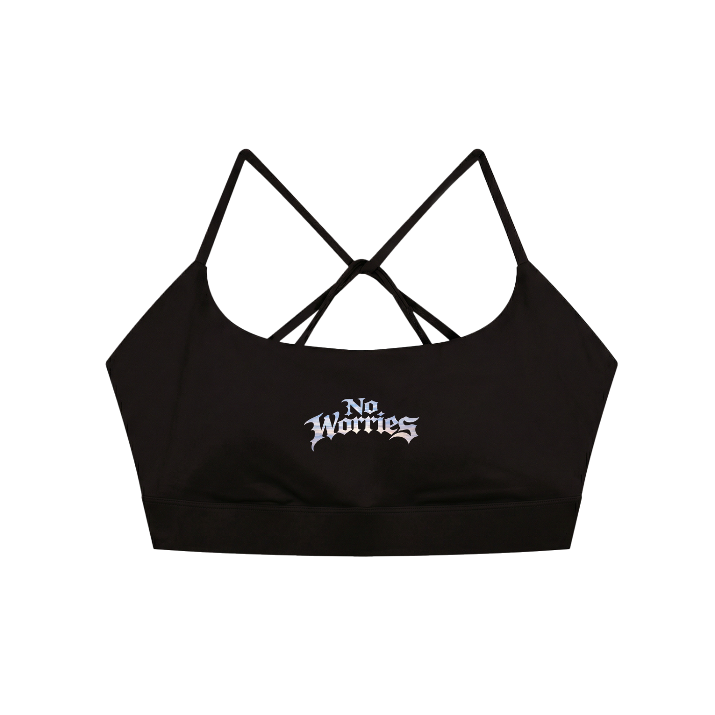 “No Worries” Criss Cross Yoga Sports Bra