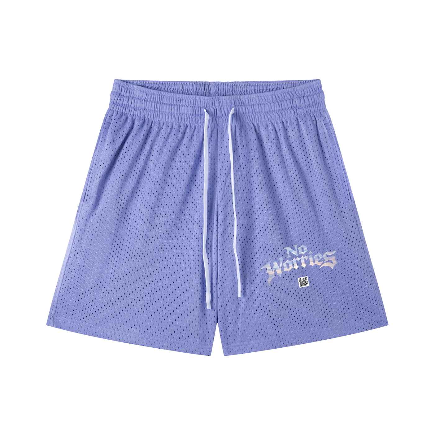 “No Worries” Mesh Drawstring Shorts