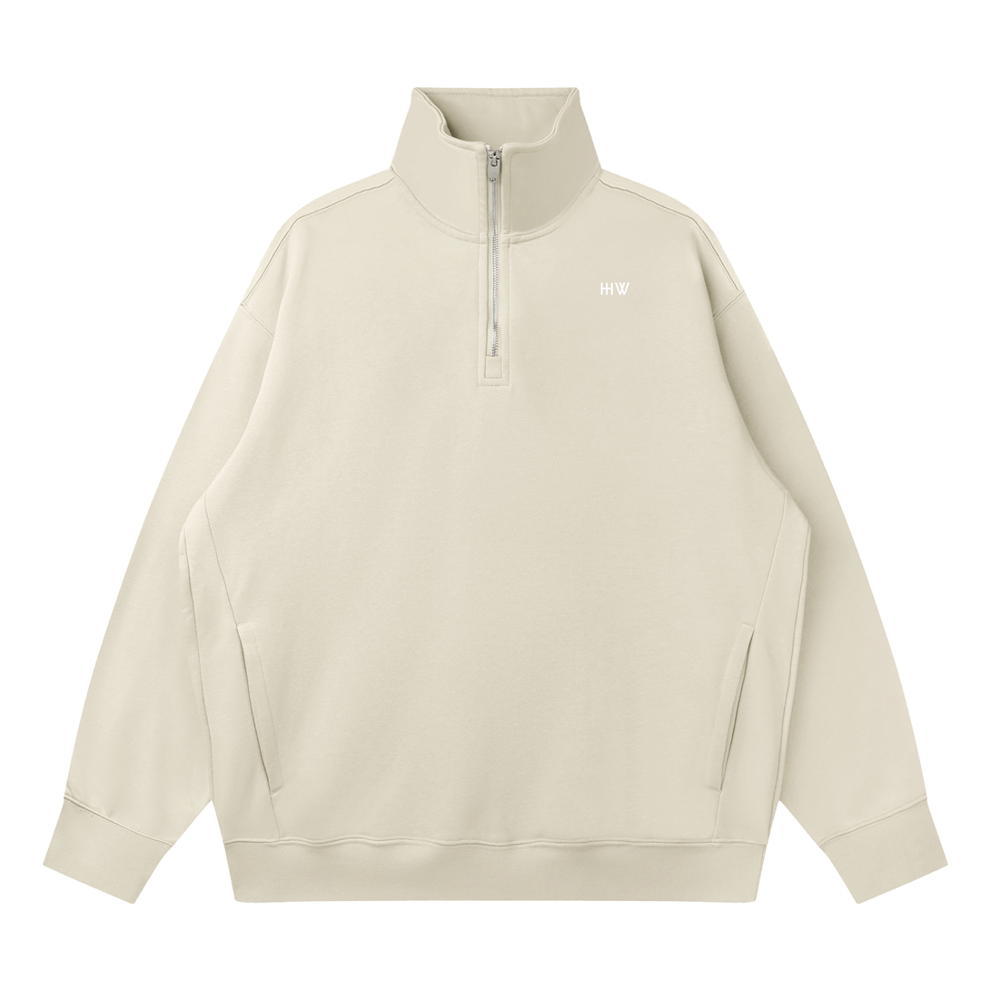 ‘HW’ Quarter-Zip Drop Shoulder Sweatshirt