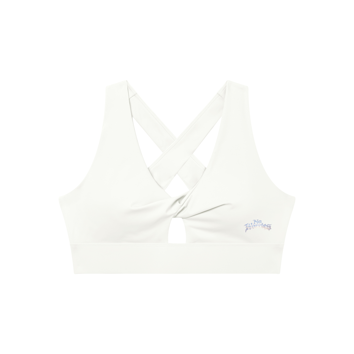 “No Worries” Women's Twist Front V-Neck Sports Bra
