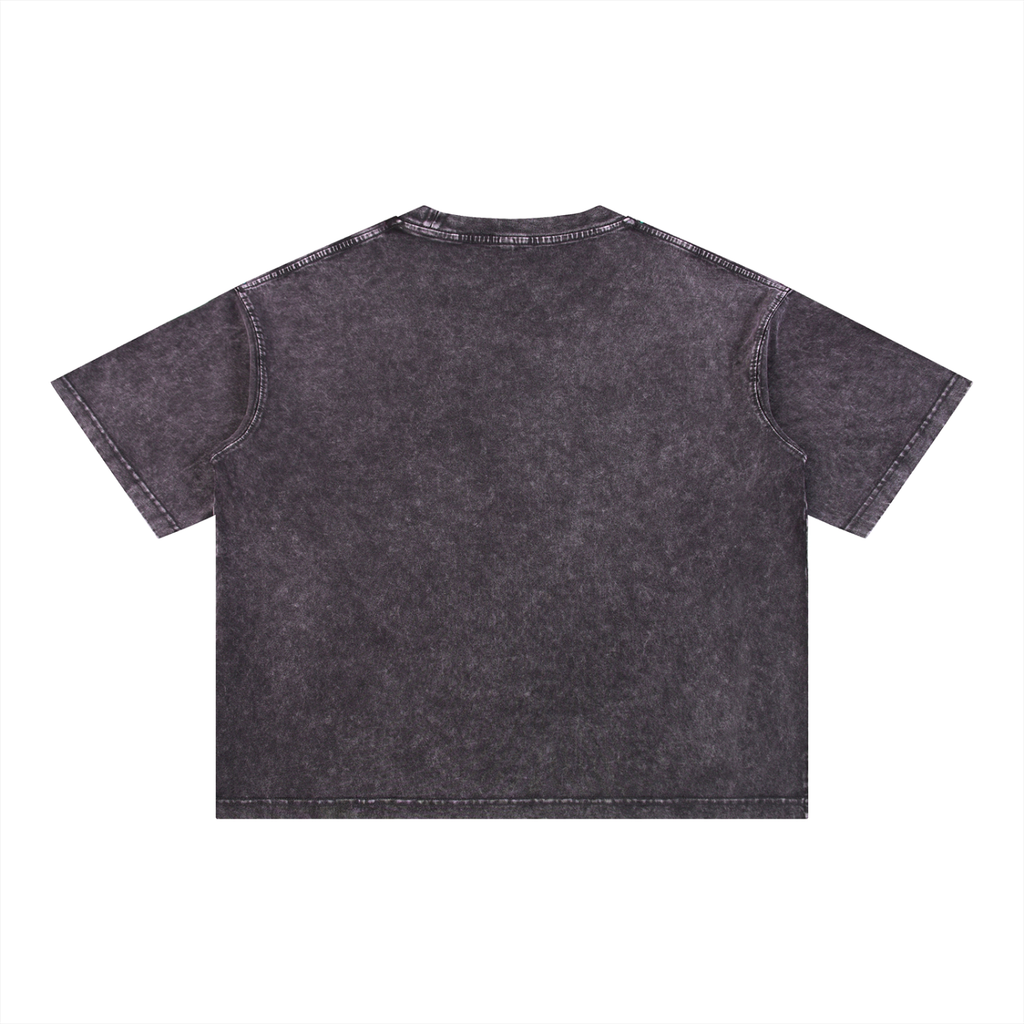 “No Worries” Mineral Wash Boxy Cotton T-Shirt