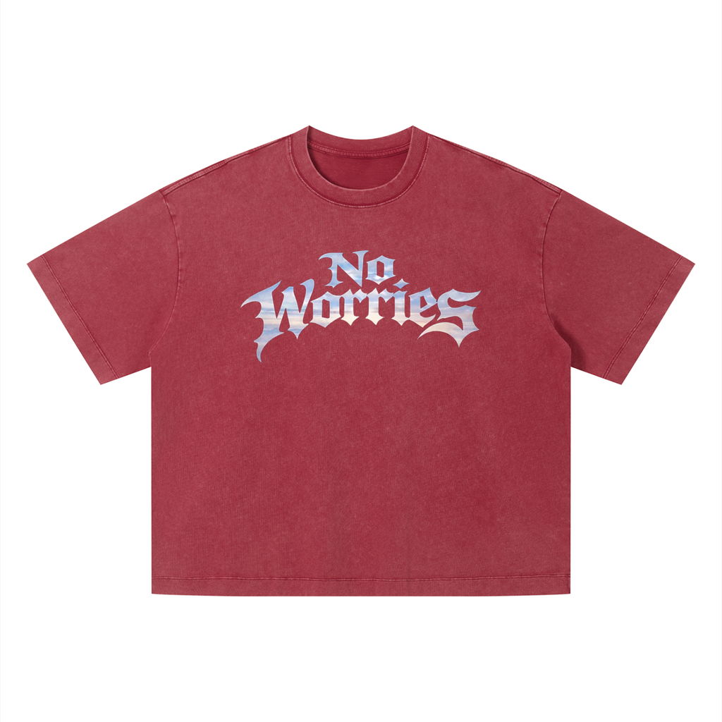 “No Worries” Vintage Wash Boxy T-Shirt