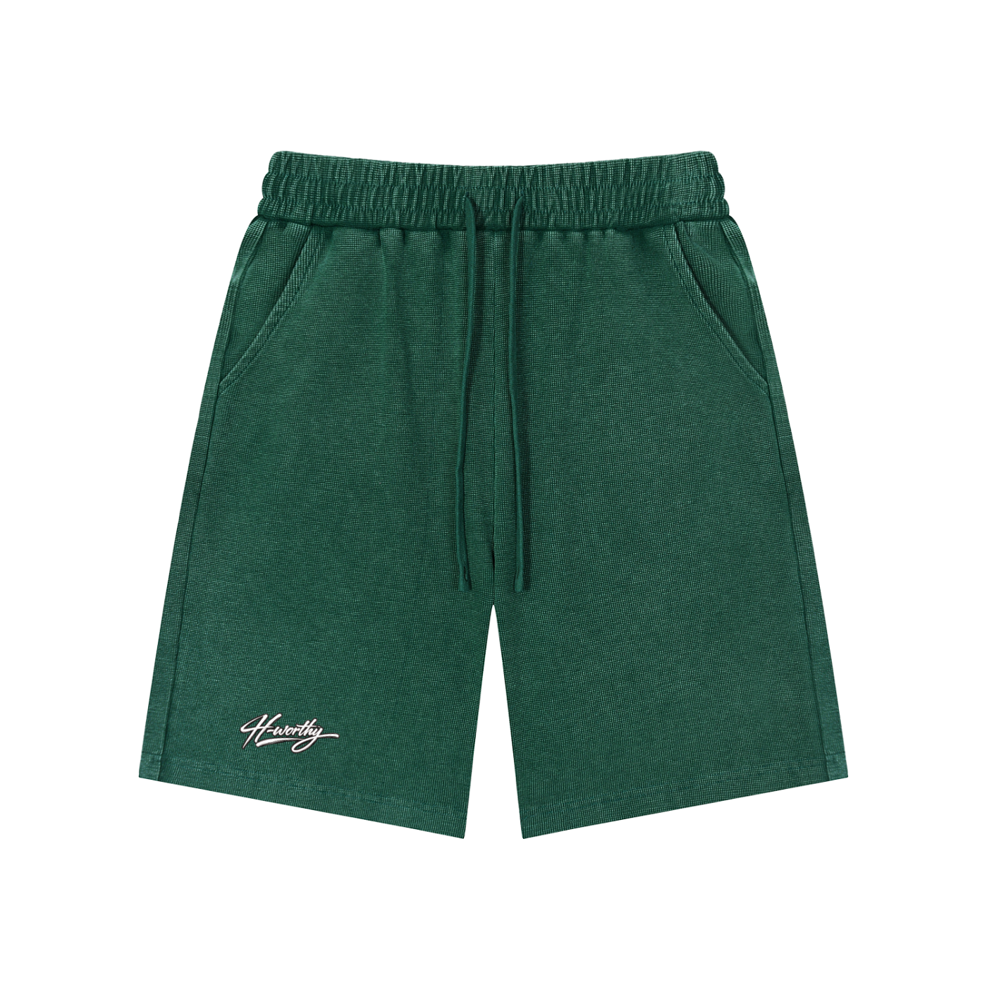 ‘H-worthy’ Mineral Wash Waffle Knit Shorts