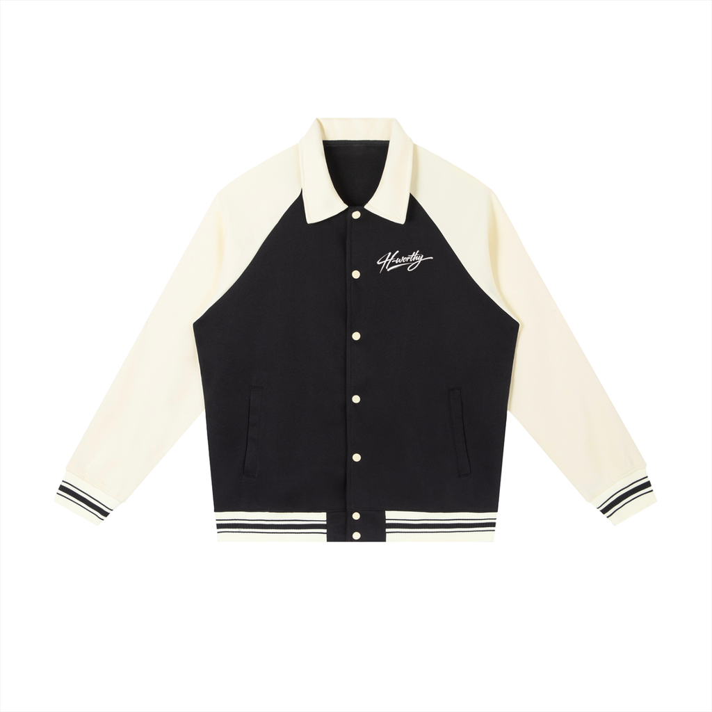 ‘H-worthy’ raglan sleeve Baseball Jacket
