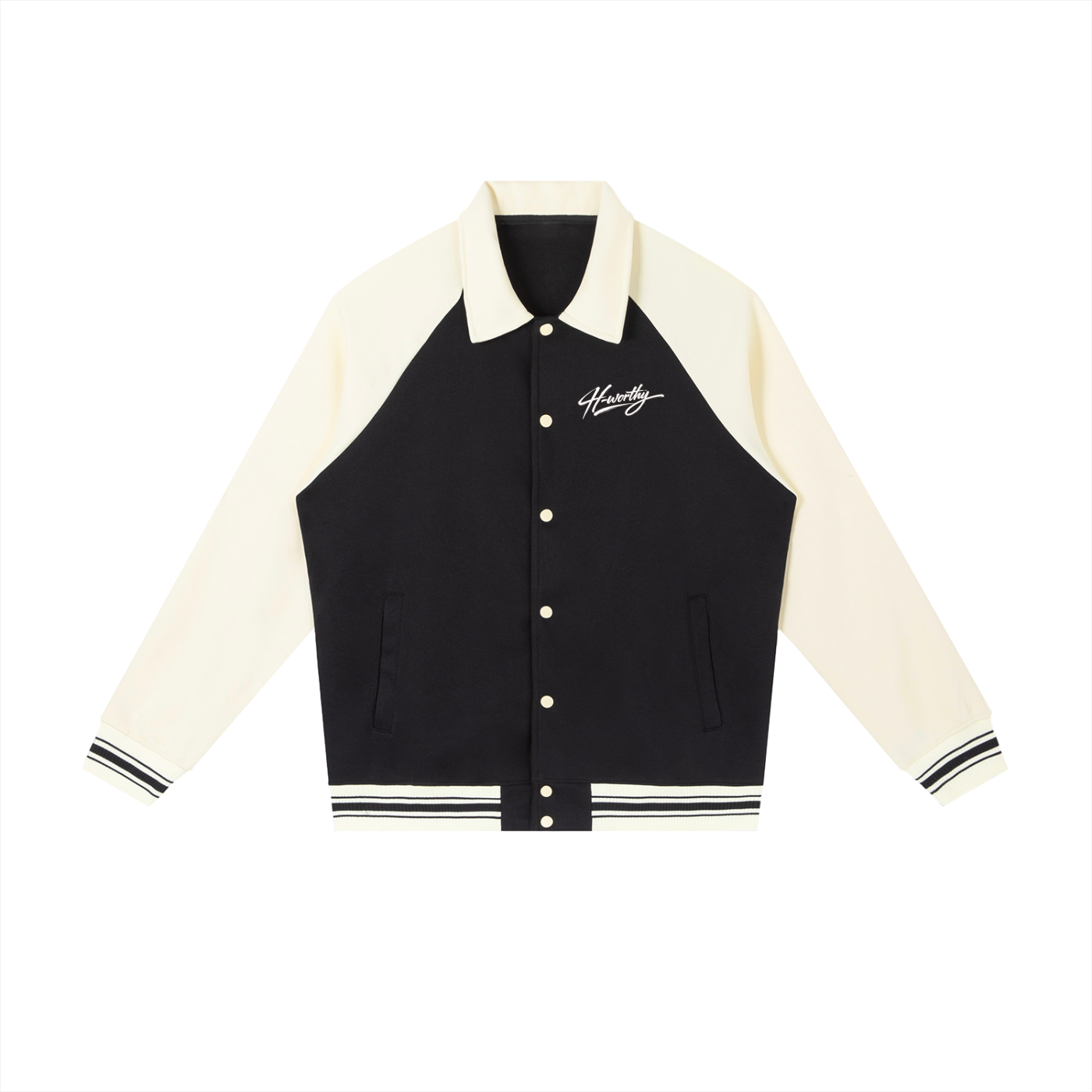 ‘H-worthy’ raglan sleeve Baseball Jacket