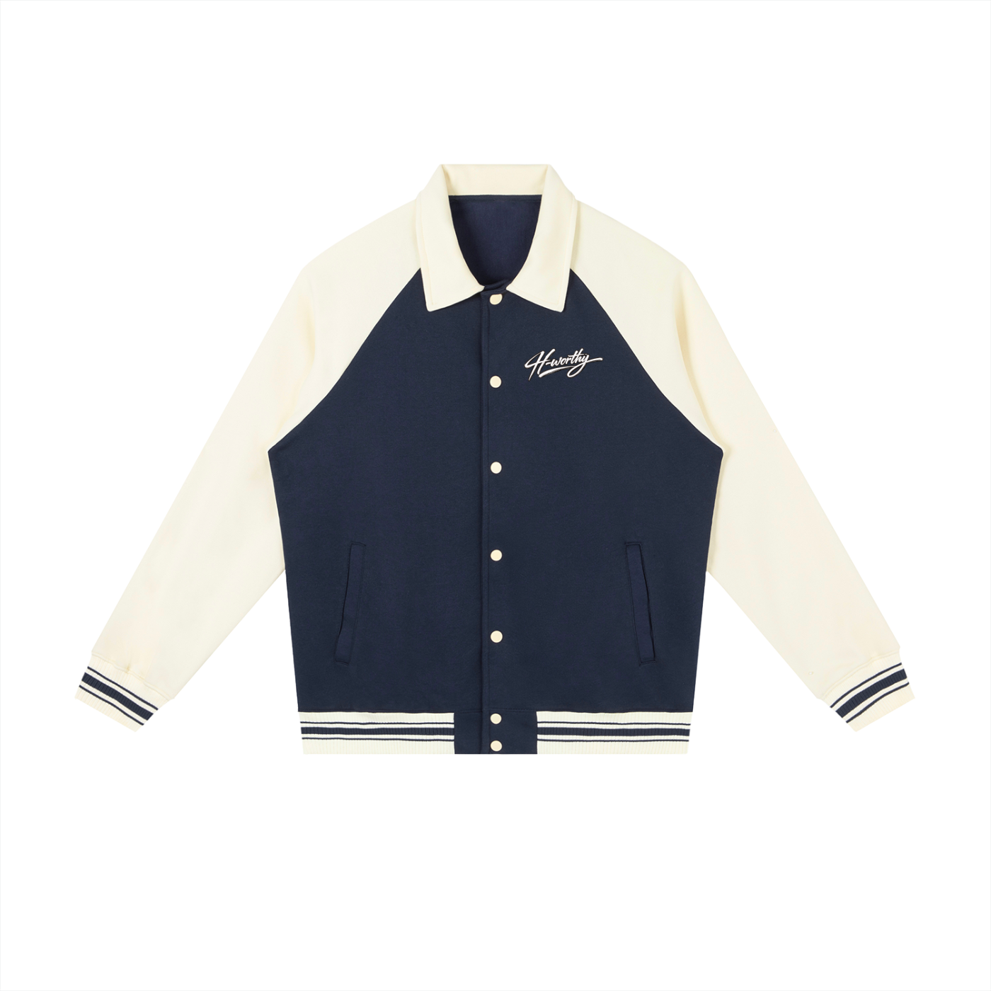 ‘H-worthy’ raglan sleeve Baseball Jacket