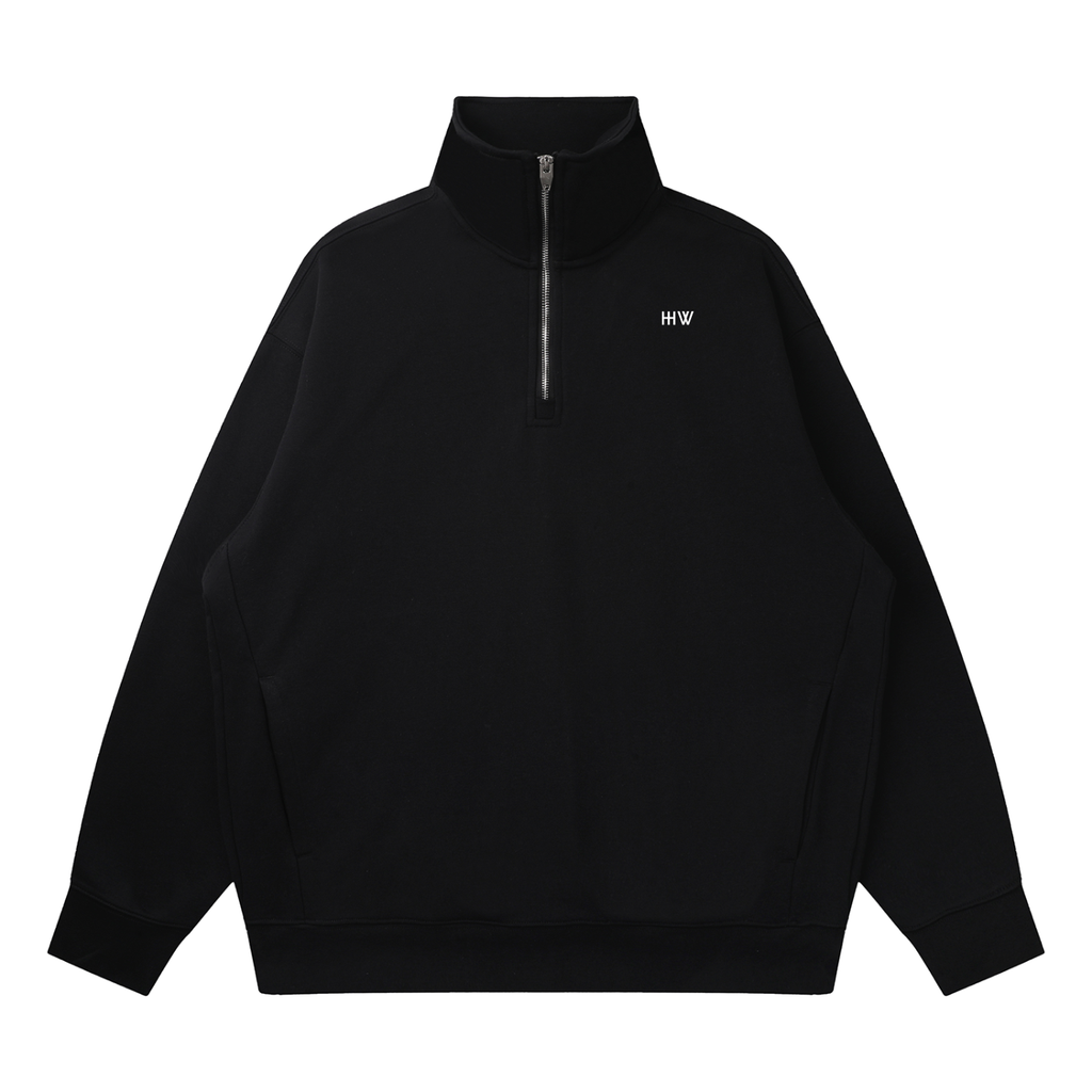 ‘HW’ Quarter-Zip Drop Shoulder Sweatshirt
