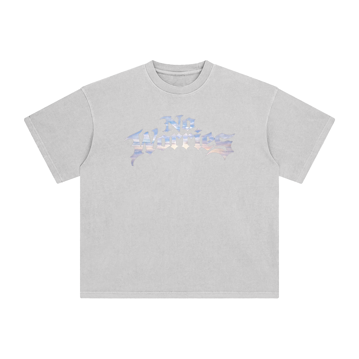 “No Worries” Enzyme Washed T-Shirt
