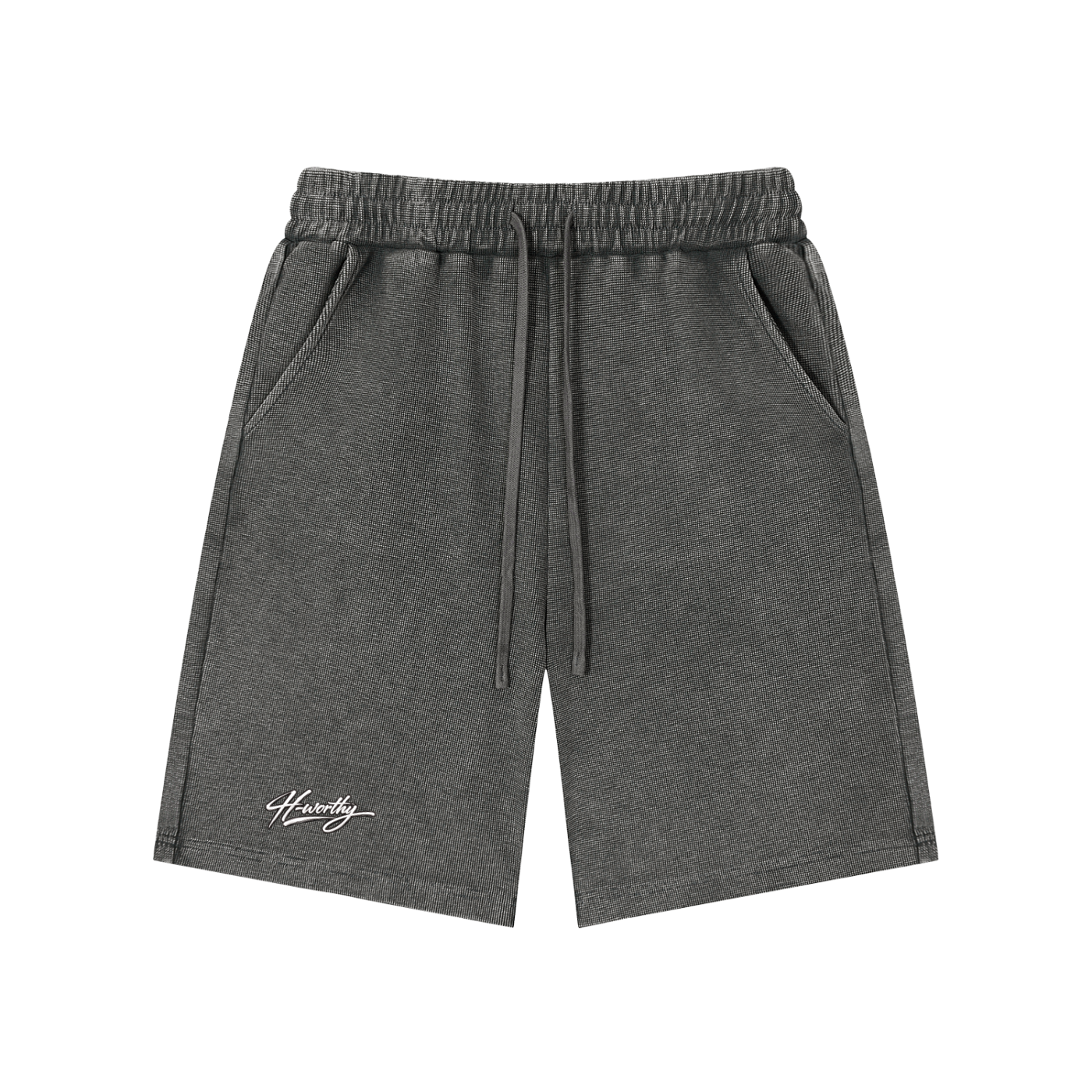 ‘H-worthy’ Mineral Wash Waffle Knit Shorts