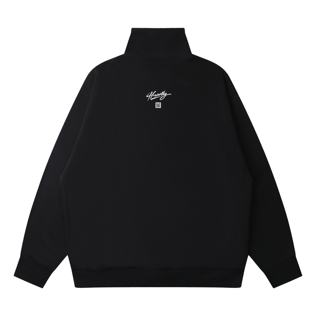 ‘HW’ Quarter-Zip Drop Shoulder Sweatshirt