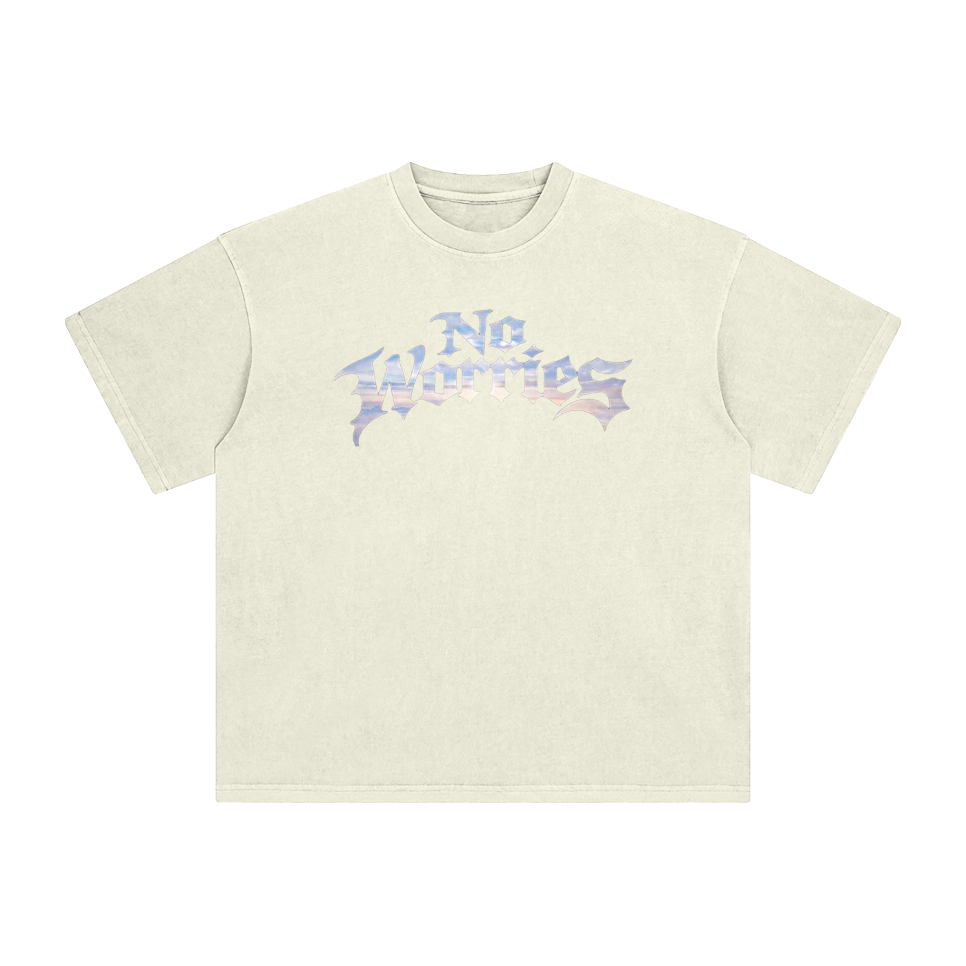 “No Worries” Enzyme Washed T-Shirt