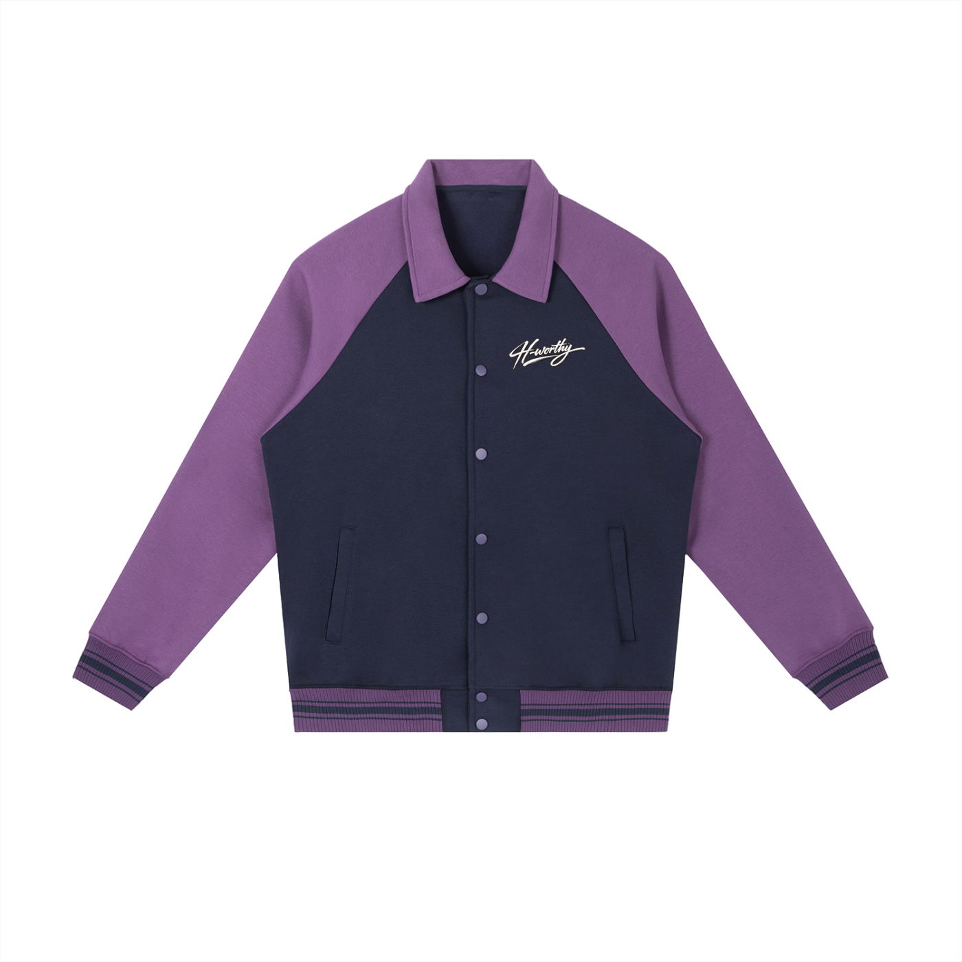 ‘H-worthy’ raglan sleeve Baseball Jacket