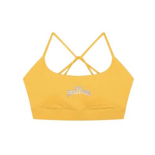 “No Worries” Criss Cross Yoga Sports Bra