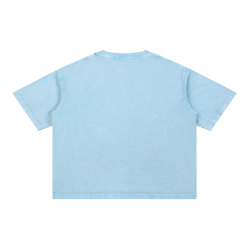 “No Worries” Mineral Wash Boxy Cotton T-Shirt