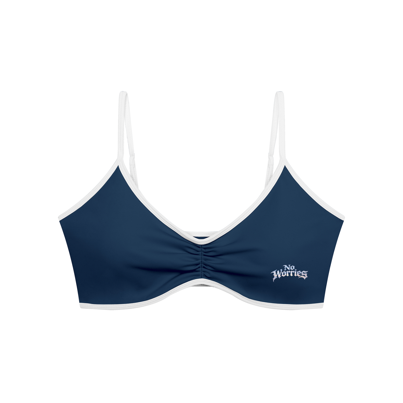 “No Worries” Women's Color Block Ruched V-Neck Sports Bra