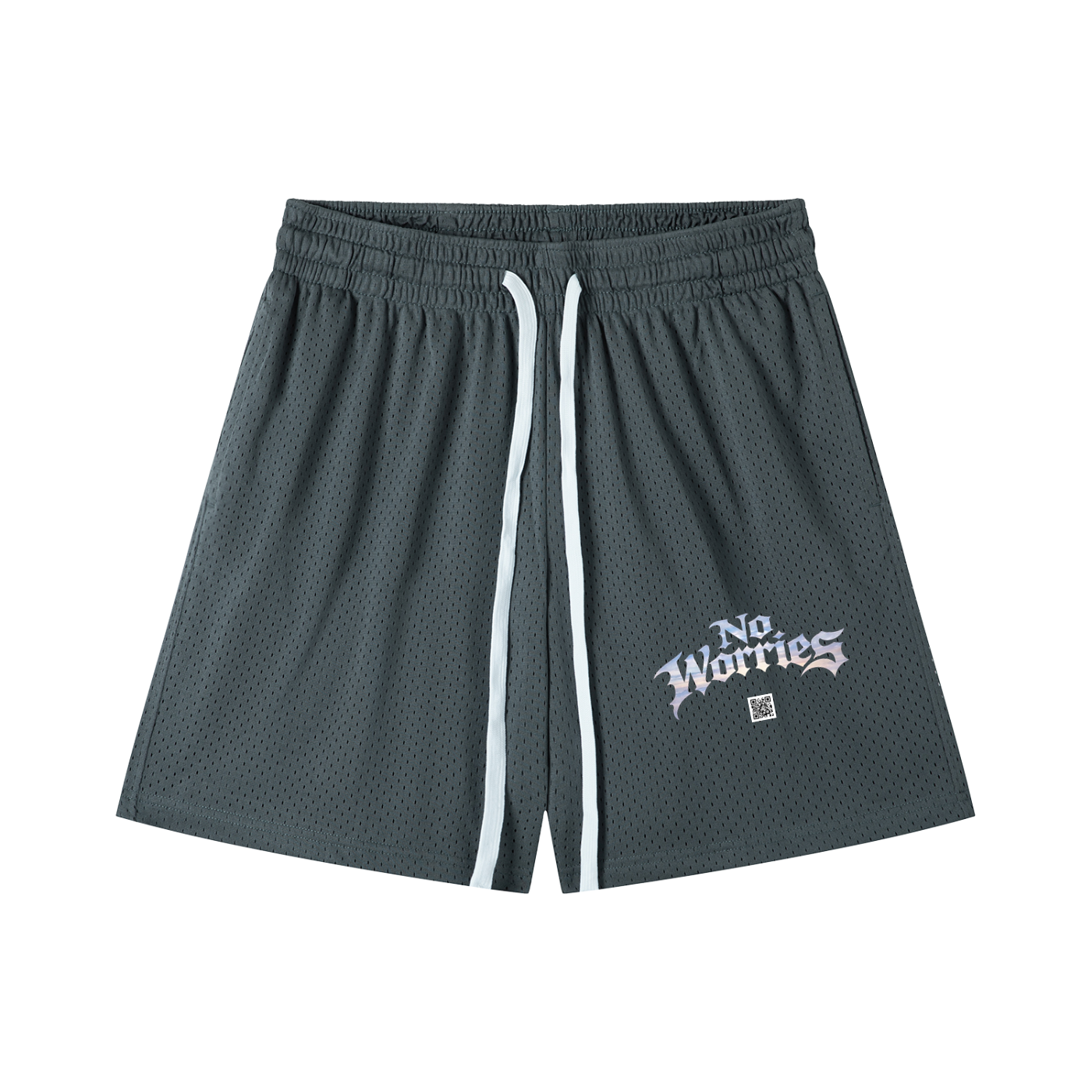 “No Worries” Mesh Drawstring Shorts