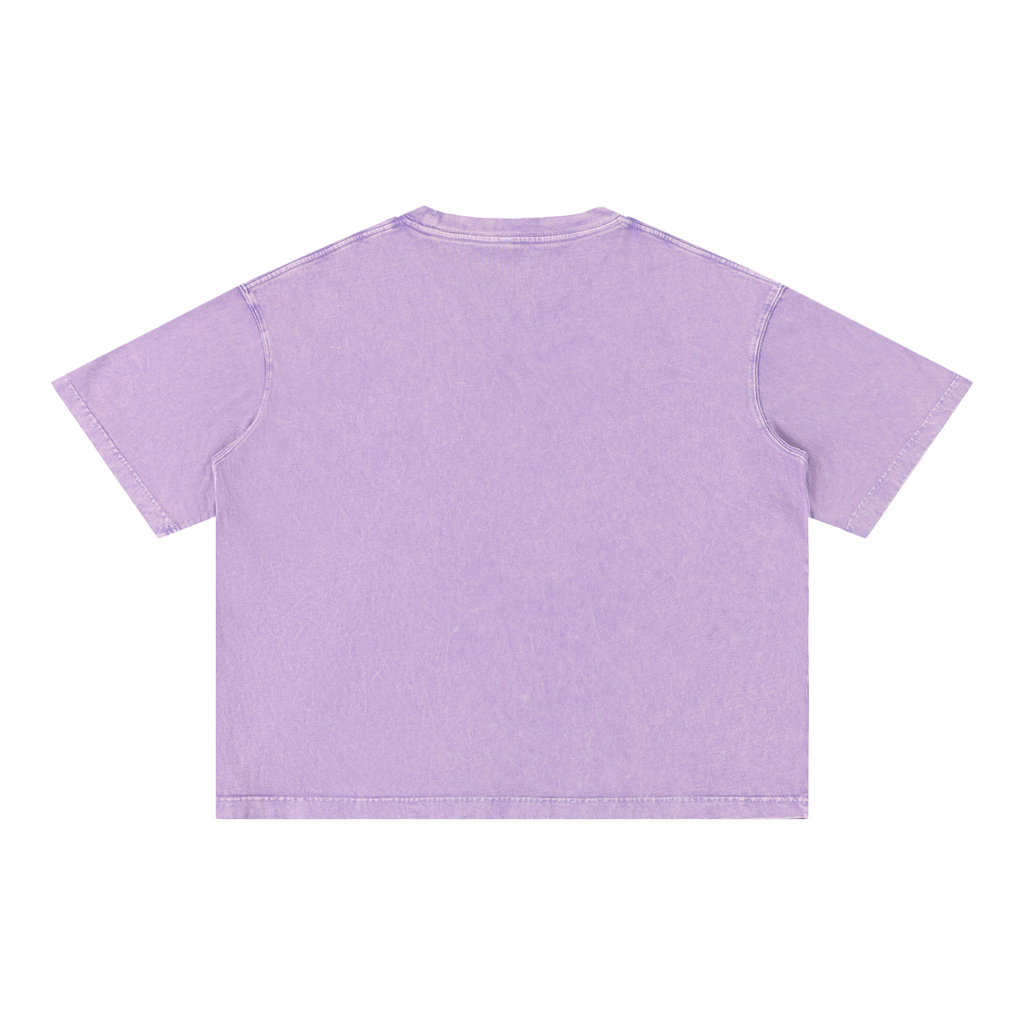 “No Worries” Mineral Wash Boxy Cotton T-Shirt