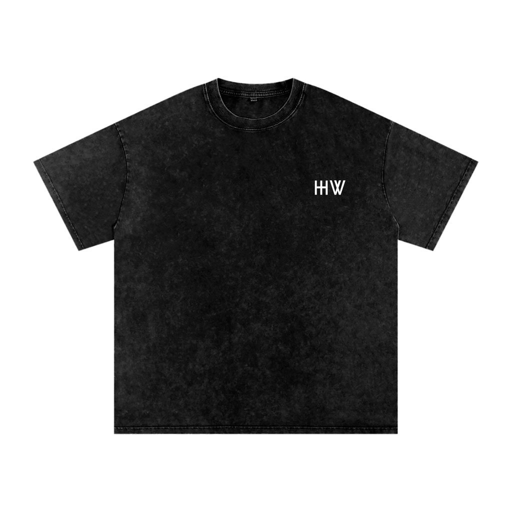 ‘HW’ snow washed oversized T-shirt