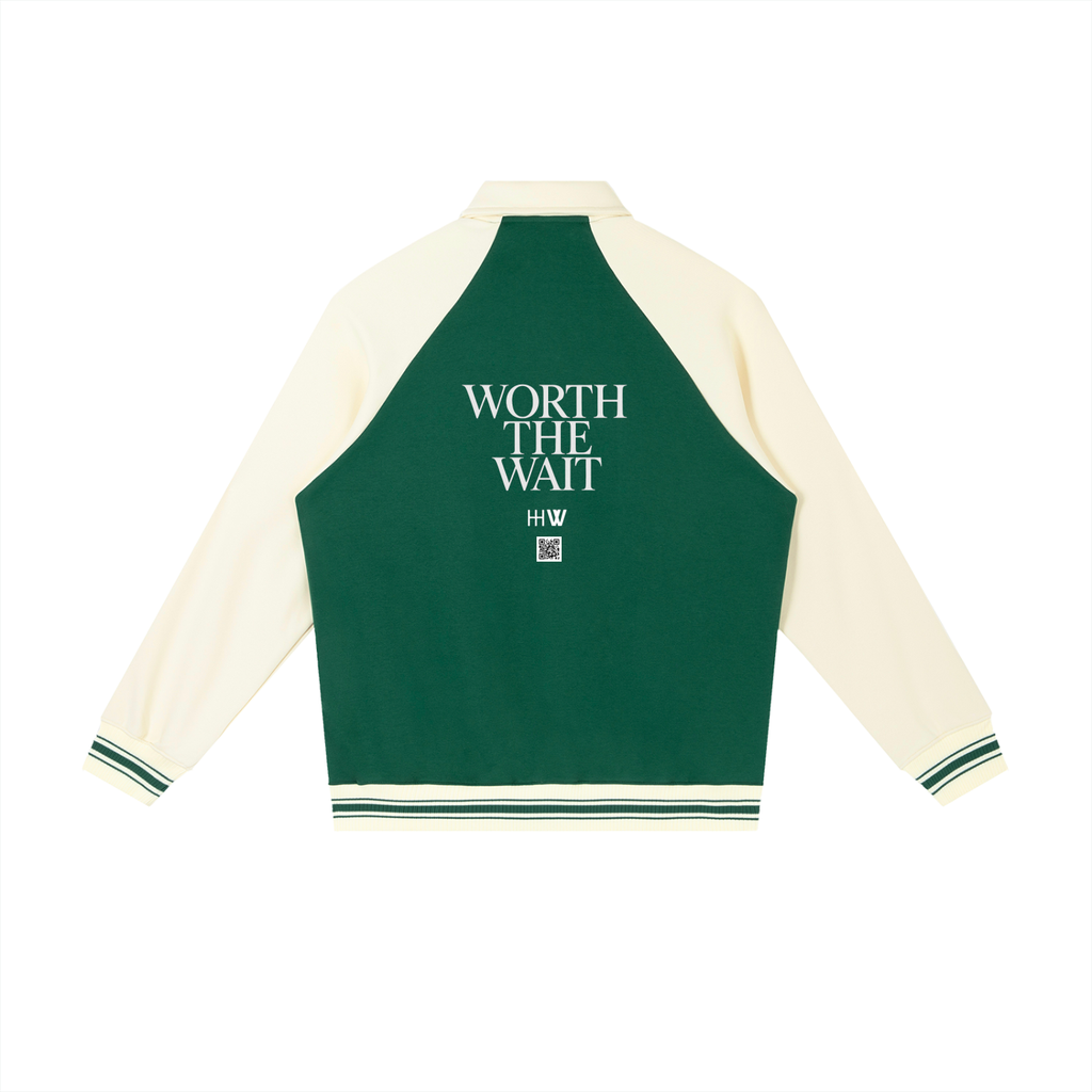 ‘H-worthy’ raglan sleeve Baseball Jacket