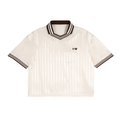 ‘HW’ Contrast Stripes Polo Collar T-Shirt