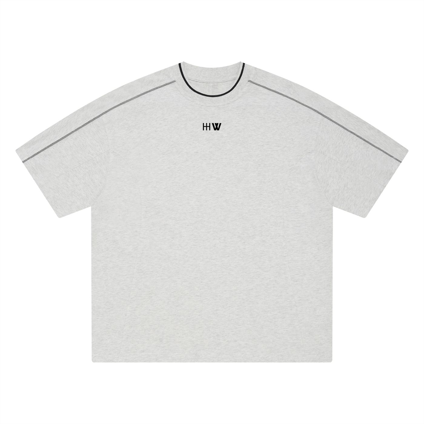 “No Worries” Oversized Contrast Tape T-Shirt