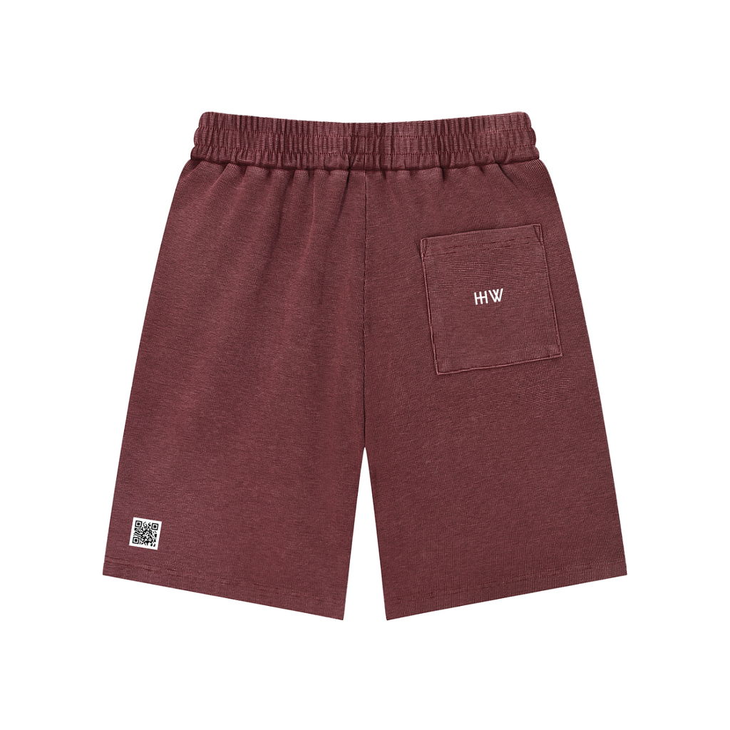 ‘H-worthy’ Mineral Wash Waffle Knit Shorts