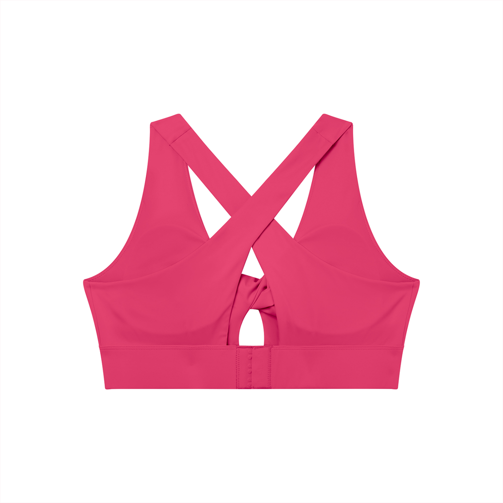 “No Worries” Women's Twist Front V-Neck Sports Bra