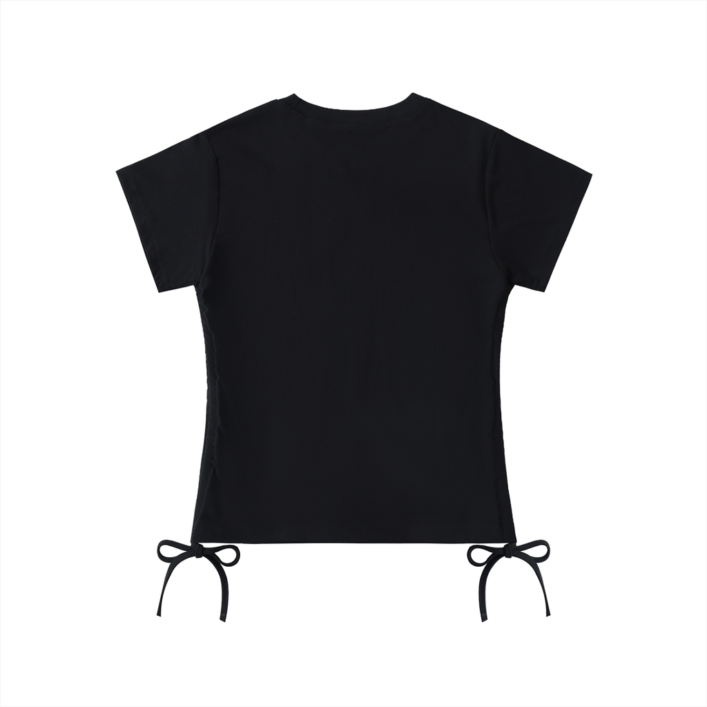 “No Worries” Essential Drawstring T-Shirt
